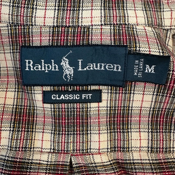 Ralph Lauren Red, Brown and White Casual Button Down Shirt - Picture 2 of 2